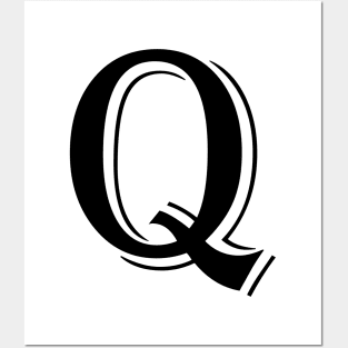 Black letter Q in vintage style Posters and Art